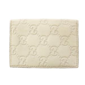 シマ カードケース カード入れ 名刺入れ 二つ折り コンパクト ロゴ インターロッキング アイボリー 146231