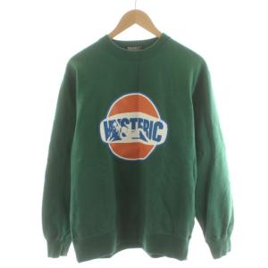 22SS ヒスガール スウェット トレーナー プリント ロゴ M 緑 グリーン 02243CS07 /AN52