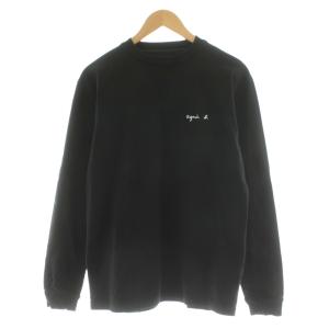 22AW Tシャツ カットソー 長袖 ロゴ イ 黒 ブラック EZ27S179 /AN8 BM