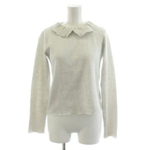 ラッフル カラー プルオーバー ニット カットソー 長袖 グレー 8212-226-0411 /AN6