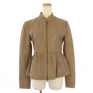 レザージャケット ジップアップ 40 茶 /BM MU
