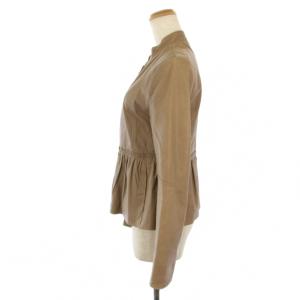 MAX&CO. レザージャケット ジップアップ 40 茶 /BM MU