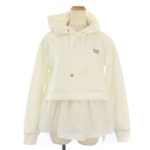 marie claire ドッキングフードパーカー プルオーバー 長袖 F 白 CWCT1235056