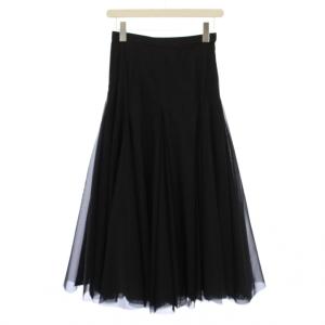 23AW チュールエスカルゴスカート ロング 36 黒 CWFS235021 /BM BM