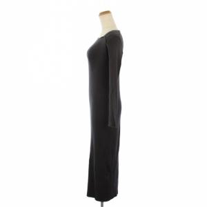 PROPORTION BODY DRESSING プロポーションボディドレッシング a/mie 25AW デコルテアシメリブニットワンピース 長袖 ロング PS グレー 121-5240015