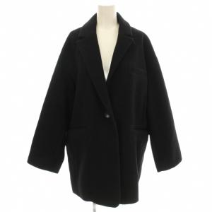 22AW モッサジャケットライクコート チェスターコート ウール混 38 黒 ブラック 22020200704140