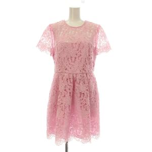 ワンピース 165/84 ピンク 花柄レース 半袖 ミニ丈 /JP