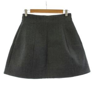 23AW 台形スカート ミニ ウール 1 グレー 15109-6022 /KU BM