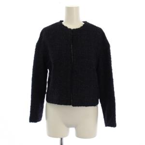 ノーカラージャケット ツイード 34 ネイビー /BM MU