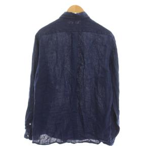 RALPH LAUREN CLASSIC FIT ボタンダウンシャツ リネン 長袖 M 紺 /YM MU