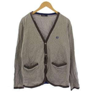 カーディガン 長袖 Vネック XL グレー /BM MU