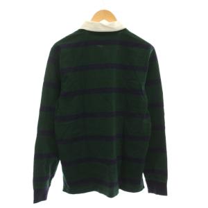 POLO RALPH LAUREN カスタム スリム フィット ポロシャツ ボーダー M 緑 グリーン 紺 ネイビー 長袖 /YM NI