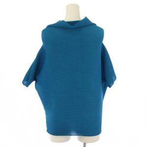 me ISSEY MIYAKE シャツ ブラウス 半袖 ドルマンスリーブ 青 MI53FO218 /BM MU
