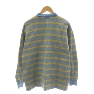 Christian Dior MONSIEUR ポロシャツ 長袖 L 水色 ライトブルー 黄色 イエロー 総柄 /RR BM
