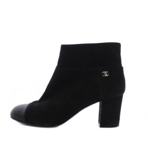 CHANEL ショートブーツ ココマーク スエード 36C ブラック