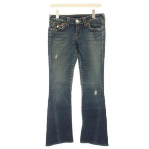 JOEYフレアデニムパンツ ジーンズ ダメージ加工 ウォッシュ加工 27 紺 ネイビー /HN BM