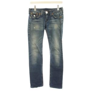 デニムパンツ ジーンズ ダメージ加工 ウォッシュ加工 25 紺 ネイビー /HN BM