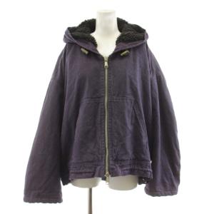 G-KIM A04742 ジャケット パーカー ルーズフィット ボア ジップアップ XXS 紫 パープル