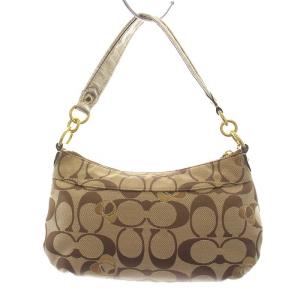 COACH ショルダーバッグ シグネチャー キャンバス ベージュ ゴールド 18756