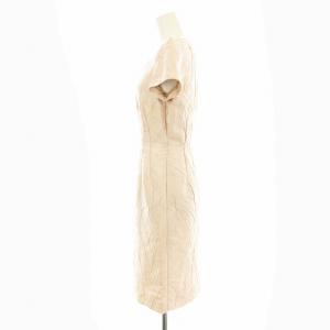 PAULE KA ワンピース タイト ひざ丈 半袖 総柄 36 ピンク /KU BM