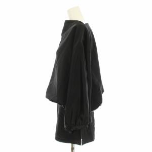 TOTEME ドレープサテントップス カットソー チュニック 七分袖 36 黒 ブラック 231-5001-208 /KU