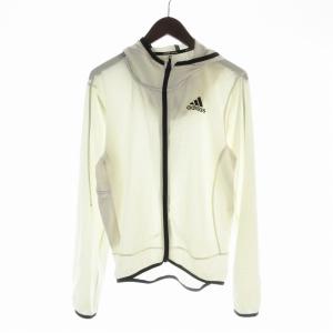 ジップアップパーカー 長袖 ナイロン 白 ホワイト /EE