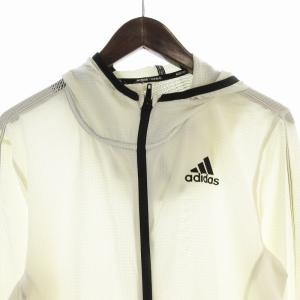 adidas ジップアップパーカー 長袖 ナイロン 白 ホワイト /EE