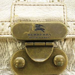 BURBERRY BLUE LABEL 長財布 パスケース付き ラウンドファスナー レザー ゴールド /G BM