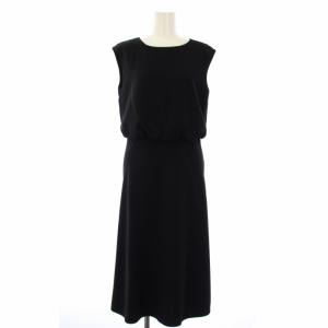 ウエストギャザードレス ワンピース ノースリーブ ロング 40 黒 M5J15-737-09 /TK BM