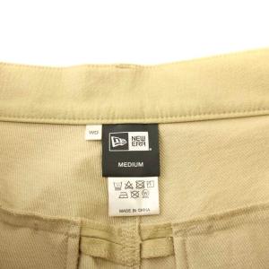 NEW ERA GF ナイロンテーパード パンツ ジップフライ ロゴ ゴルフウェア M ベージュ 13331022 /KU