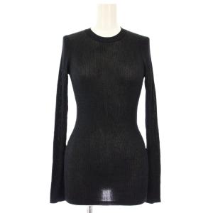 リブニット セーター クルーネック 長袖 XS 黒 V077473601 /TK BM