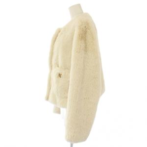 MILA OWEN MILAOWEN 金ボタン クロップドファージャケット フェイクファー アウター 1 白 09WFJ245911 /TK