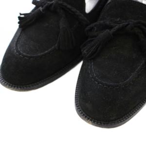 MANOLO BLAHNIK タッセルローファー スエード 38 黒 /TK BM