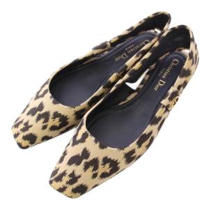 MIZZA スリングバック フラット パンプス レオパード 38 ベージュ
