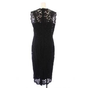 DOLCE&GABBANA タイトワンピース レース 花柄 シルク 42 ブラック