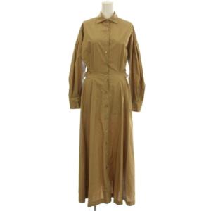 シャツワンピース ロング 長袖 36 ベージュ 0301-200-211 /G BM