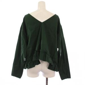 Drawer ヘムフリルブラウス シャツ 長袖 38 緑 6521-299-0492 /BM BM