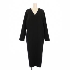 オールインワン コンビネゾン ジャンプスーツ 長袖 Vネック ウール 2 黒 162-16027 /BM