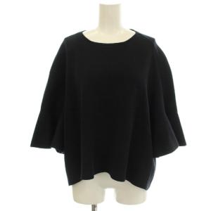 ニット 半袖 カットソー フレアスリーブ 1 紺 ネイビー 6518-106-0276 /G BM