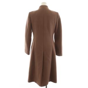 EPOCA コート ロング丈 ダブル ノーカラー ウール アウター 38 茶 ブラウン M5B07-204-14 /AN32