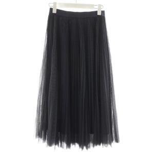 EPOCA プリーツスカート フレアスカート チュール ミモレ ロング 38 グレー 紺 ネイビー M5S20-178-28