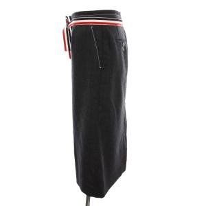 THOM BROWNE ペンシルスカート ウール 38 チャコールグレー FGC782A-00473025