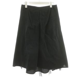 JIL SANDER フレアスカート ひざ丈 絹 シルク 34 黒 ブラック /AN23 BM