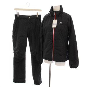 GOLF セットアップ 上下 ジャージ 中綿 ジャケット パンツ 総柄 M 黒 ブラック IK4BL280