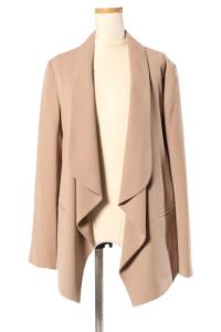 15AW ショールカラードレープジャケット 36 ベージュ