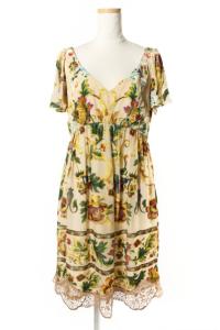 フラワー プリント ワンピース 36 ベージュ