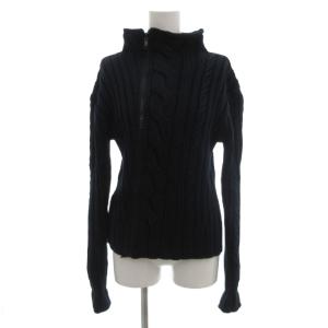 JEANS ジーンズ セーター S 紺 ネイビー 長袖 フルジップ ケーブルニット /KB GY66