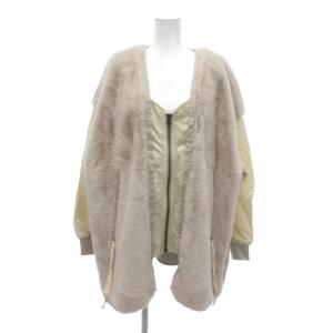 エシンタ etsinta コート ジャケット ONE SIZE ピンク フェイクファー 異素材切り替え