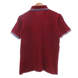 FRED PERRY ポロシャツ 38 ワインレッド 水色 白 ホワイト 半袖 襟付き ライン入り /SX GY66