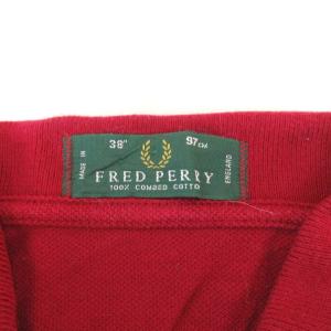 FRED PERRY ポロシャツ 38 ワインレッド 水色 白 ホワイト 半袖 襟付き ライン入り /SX GY66